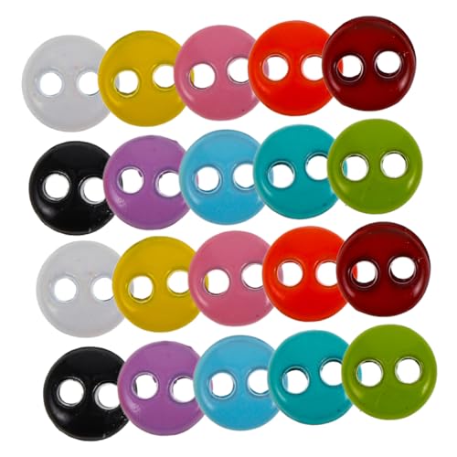 Abaodam 20 Stück Teiliges Bunte Mini knöpfe aus Kunststoff für Puppenkleidung Winzige Runde Zwei knöpfe zum Nähen und Basteln für Kleine Puppenhemden und Kreative DIY projekte von Abaodam