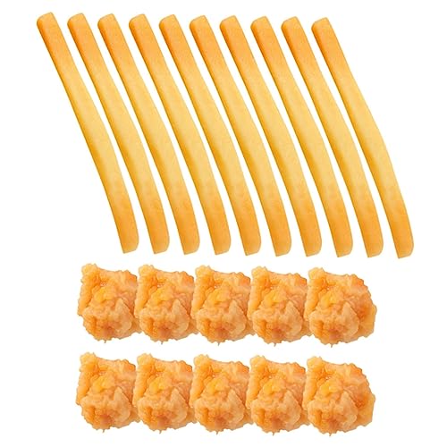 Abaodam 20 Stück Teiliges Künstliche Frites Chicken Popcorn Realistische Simulation für Kinderküche Restaurant Dekoration und Party Requisiten von Abaodam