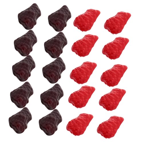 Abaodam 20 Stück Teiliges Künstliche Mini und Maulbeerfrüchte Realistische Simulation Detailgetreue Plastikmodelle Vielseitige Dekoration für Zuhause Schreibtisch Bäckerei DIY Kuchen Deko von Abaodam