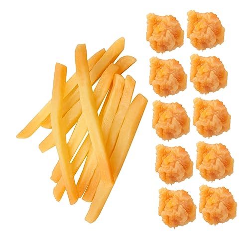 Abaodam 20 Stück Teiliges Künstliche Pommes Frites und Chicken Popcorn Modell für Restaurant Dekoration Realistische Simulation für Haushaltsanwendungen von Abaodam