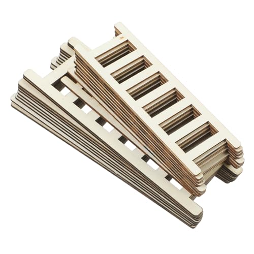 Abaodam 20 Stück Teiliges Mini Holzleiter Handgefertigte Dekorative Puppenhausleiter Realistische Miniatur Holztreppe für Puppenhäuser Sandgärten Miniaturlandschaften Kompakte von Abaodam