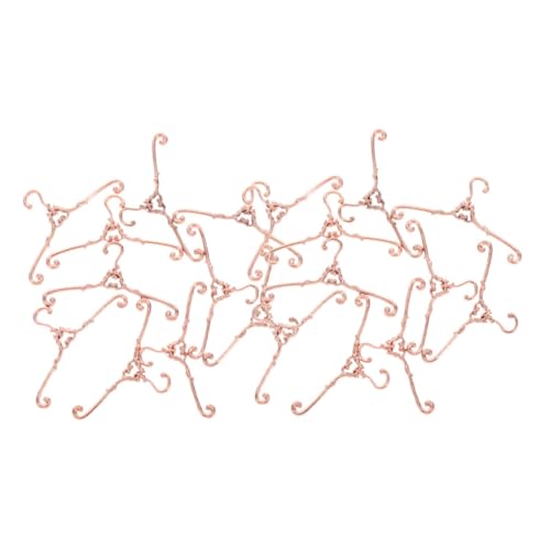 Abaodam 20 Stück Teiliges Mini Kleiderbügel Vintage Stil aus Metall Roségold Kleine Puppenkleiderbügel für Puppenhaus Zubehör Fein Gearbeitet für Stilvolle Puppenkleidung Aufbewahrung und von Abaodam