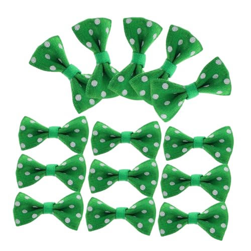 Abaodam 20 Stück Teiliges Mini puppenfliegen Miniatur Dekoration für Puppenkostüme Vielseitige DIY Schleifen für Puppenhaus Schmuck und Bastelprojekte Grün weiß Gepunktet von Abaodam