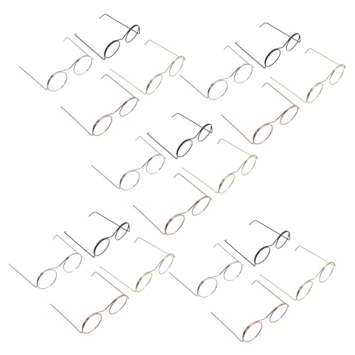 Abaodam 20 Stück Teiliges Miniatur Brillengestell aus Leichtem Metall Runde Mini Brillen in Gold Silber Roségold Schwarz für Puppen DIY Dekoration Kompatibel mit Puppen und Plüschtieren Abaodam 20 Stück Teiliges Miniatur Brillengestell aus Leichtem Metall Runde Mini Brillen in Gold Silber Roségold Schwarz für Puppen DIY Dekoration Kompatibel mit Puppen und Plüschtieren von Abaodam