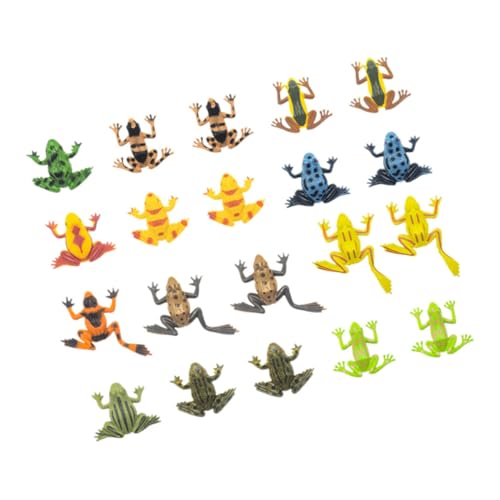Abaodam 20 Stück Teiliges Miniatur Kunststofffiguren Realistisch Kleine Tiermodelle Lernspielzeug für Drinnen und Draußen Deko Frosch Figuren für Sammler von Abaodam