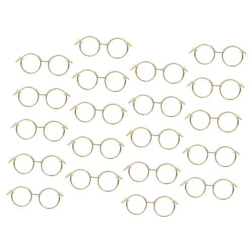 Abaodam 20 Stück Teiliges Puppenbrillen aus Metall Runde Rahmenlose DIY Puppenhaus Accessoires Leichte Robuste Drahtbrillen für Puppenkostüme und Fotorequisiten Goldfarben Abaodam 20 Stück Teiliges Puppenbrillen aus Metall Runde Rahmenlose DIY Puppenhaus Accessoires Leichte Robuste Drahtbrillen für Puppenkostüme und Fotorequisiten Goldfarben von Abaodam