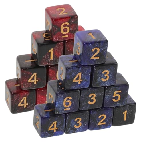 Abaodam 20 Stück Teiliges Würfel aus Acryl Nummeriert Bunte Galaxy Farben Standardgröße Vielseitig für Brettspiele RPG Lernspiele Ab Jahren Ausgewogen für Faires Würfeln von Abaodam