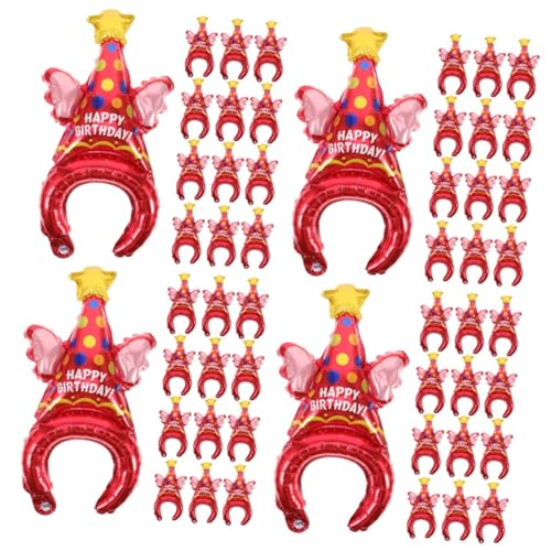 Abaodam 200 Stk Party-ballonhut Heliumfolienballons Dekorativer Luftballon Kopfbedeckung Zum Geburtstag Alles Zum Geburtstagsgeschenk Ballongas Aluminiumform Stirnband Modellieren Rot von Abaodam