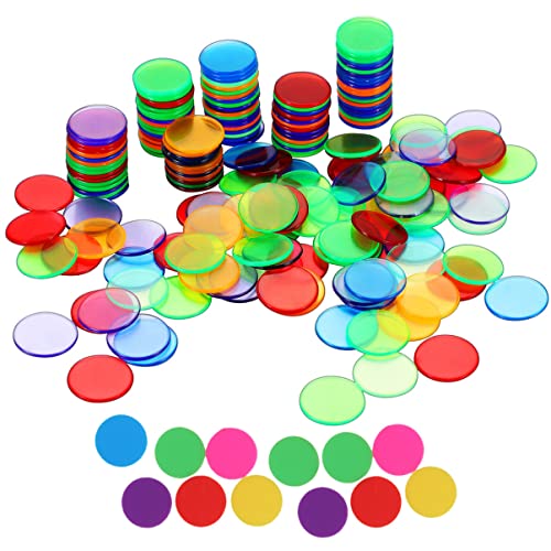 Abaodam 200st Bingo-zubehör Spielchips Aus Kunststoff Aus Kunststoff Jetons Spielchips Zählen Lernen Belohnungschips Rechenspielzeug Währungsspielzeug Colorful Plastik von Abaodam