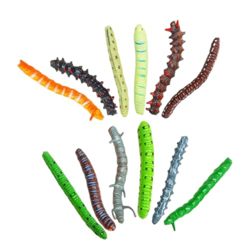 Abaodam 20Pcs Simulation Raupe Gefälschte Wurm Kriechende Insektenwissenschaft Bildung Lernspielzeug Gefälschte Wurm Krabbelwürmchen Streich Witzspielzeug Party Gefälligkeiten von Abaodam