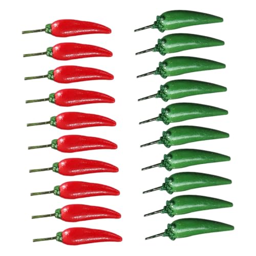 Abaodam 20 Stück Simulation Mini Lebensmittel Paprika Modell Künstliche Chili Früchte für Puppenhaus Lebensechte Plastik Paprika für Küchendisplay Abaodam 20 Stück Simulation Mini Lebensmittel Paprika Modell Künstliche Chili Früchte für Puppenhaus Lebensechte Plastik Paprika für Küchendisplay von Abaodam