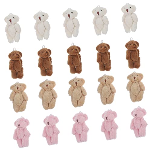 Abaodam 20Stücke Mini Plüschbären Schlüsselanhänger und Deko für Partys Hochzeiten und DIY Projekte Mitgebsel für Kreative von Abaodam