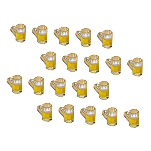 Abaodam 20st Simulation Bierkrug Mini-Bierkrug-Modell Kleine Hausbierkrüge Miniatur-bierbecher Mini-trinkbecher Mini Bierkrug Schnapsgläser Kleines Hauszubehör Harz Puppenhaus Dekorationen von Abaodam