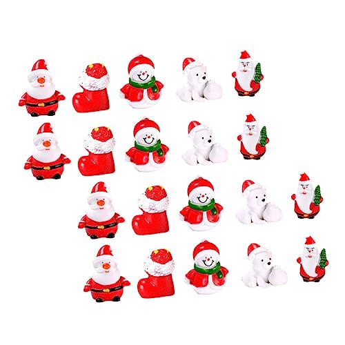 Abaodam Weihnachtspuppe Aus Kunstharz 20-teiliges Set Heimdekoration Miniaturfiguren Ornament Für Mini- Zufälliger Stil von Abaodam