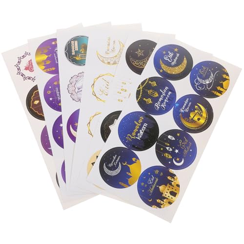 Abaodam 24 Blätter Mondfest-Aufkleber Scrapbooking-Aufkleber Ramadan-etikettenaufkleber Eid Mubarak-Etiketten Umschlagaufkleber Islamische Muslimische Dekoration Beschichtetes Papier Abaodam 24 Blätter Mondfest-Aufkleber Scrapbooking-Aufkleber Ramadan-etikettenaufkleber Eid Mubarak-Etiketten Umschlagaufkleber Islamische Muslimische Dekoration Beschichtetes Papier von Abaodam
