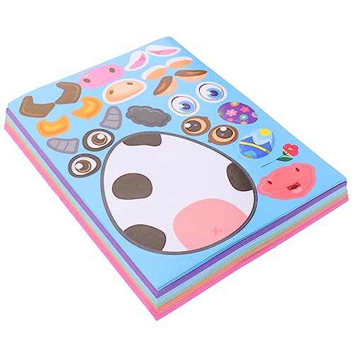 Abaodam 24 Blatt Osteraufkleber Cartoon Aufkleber Eier Klebeaufkleber DIY Wandaufkleber Ostern DIY Aufkleber Spiel Puzzle Aufkleber Cartoon Muster Aufkleber Puzzle von Abaodam