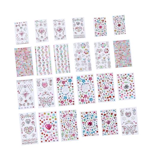Abaodam 24 Blatt Telefon-Strass-Aufkleber Girl die Diamond Sticker Strass Aufkleber selber Machen Telefonperlenaufkleber Acrylaufkleber selber Machen von Abaodam