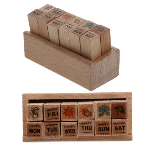 Abaodam 24 Buchstabenstempel Aus Holz Dekorative Gummistempel – Bastelwerkzeuge Für Tagebücher Planer Und Schreibwaren – Und Wettersymbolen von Abaodam