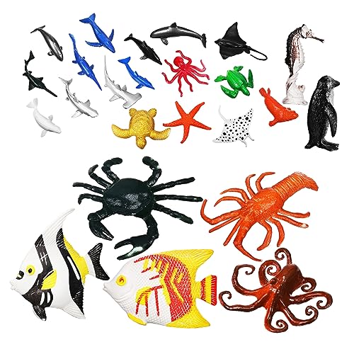 Abaodam 24 STK Mini- Für Kleine Meerestiere Meeresdekorationen -Ornamente Fischspielzeug Miniatur-tierfiguren Ozeantierfiguren Gefälschter Fisch Meeresornament Plastik von Abaodam