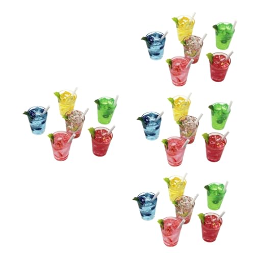 Abaodam 24 STK künstlicher Saft Küchenzubehör für Puppenstuben Mini-Teetasse Getränke Spielzeuge Plastikpuppe Trinken verschleißfestes Miniaturgetränk Baby Sache schmücken von Abaodam
