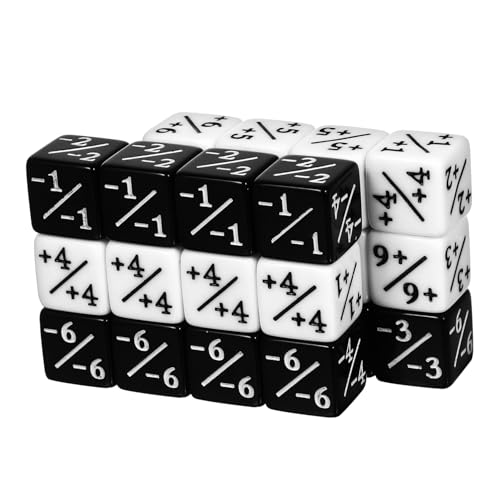 Abaodam 24 Stück Additions Und Subtraktionswürfel Spielwürfel Zahlenwürfel Spielzubehör Würfel Spielzubehör Zähler Werkzeugwürfel Türschlitz Untersetzer Große Würfel Lernwürfel von Abaodam