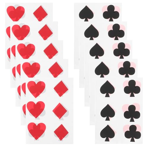 Abaodam 24 Stück Becheraufkleber Spielkarten Spielkartenhalter Hülle Spielkartenaufkleber Wasserfeste Kartenaufkleber Partygeschenke Becherverpackung Transferaufkleber Pokeraufkleber Pvc von Abaodam