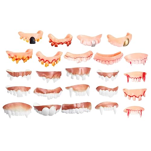 Stück Halloween gefälschte Zähne Zombie-Vampir-Zahnersatz für Erwachsene, leichtes, sicheres Material, lustige Party-Requisiten für Halloween, Cosplay, Kostüm, Events von Abaodam