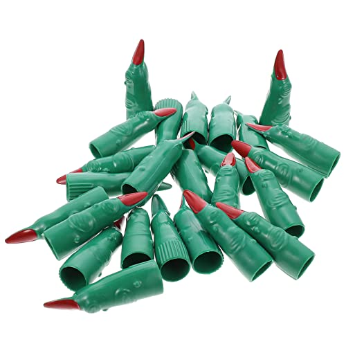 Abaodam 24 Stück Kunststoff-Fälschungs-Hexenfinger Grüne Fingerzeiger Zum Lesen Von Halloween-Nagelabdeckungen Für Cosplay-Kostüme von Abaodam