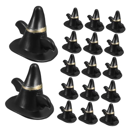 Abaodam 24 Stück Mini-Elfenhut Puppenhaus Dekoration Weihnachtsdeko Miniaturen Puppen Zubehör Angebote Festliche Mini Deko Puppe Haustier Hut Miniatur-Schneemannmützen Plastik Black von Abaodam