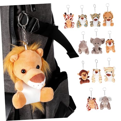 Abaodam 24 Stück Schlüsselbundpuppe Schlüsselanhänger Kuscheltier Schlüsselanhänger-Ornamente Tierische Partygeschenke Netter Schlüsselbund Mini-plüschtier 24 Strumpfsachen Pp Baumwolle von Abaodam