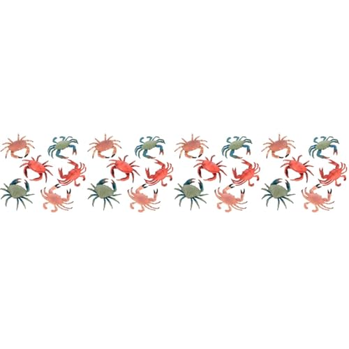 Abaodam 24 STK Simulation Krabbe Künstliches Kinderspielzeug Kreative Haarige Krabbe Krabbelspielzeug Jungen Realistische Krabbenfigur Meer Haarige Krabbe Grüne Krabbe Tier Plastik Baby von Abaodam