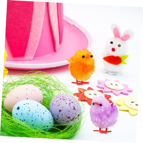 Abaodam 24 Stück Teiliges Kleine Bunte Plüschküken Osterdeko Flauschige Mini Küken Vielseitig Einsetzbar Farbenfrohe Osterdekoration für Fest Fotografie Klassenzimmer und Geschenke von Abaodam