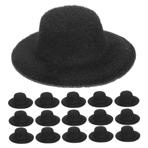 Abaodam 24 Stück Teiliges Mini Filz-miniatur-hüte Vintage Stil Kompakt und Vielseitig für Puppen DIY Bastelprojekte Weihnachtsdeko und Partyaccessoires in Schwarz von Abaodam