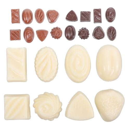 Abaodam 24 Stück Teiliges Realistisches Schokoladenmodell Kleine Simulation Süßigkeiten Dekoration Geeignet für DIY Bastelprojekte Miniaturfotografie und Ladendekoration Vielseitige von Abaodam