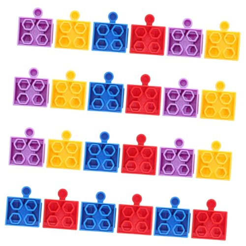 Abaodam 24 Stück Teiliges Schienen-Adapter aus Kunststoff Kompatibel mit Bausteine Zugschienen Buntes Zubehör für Kreative Bahngestaltung und Motorische bei Kleinkindern von Abaodam