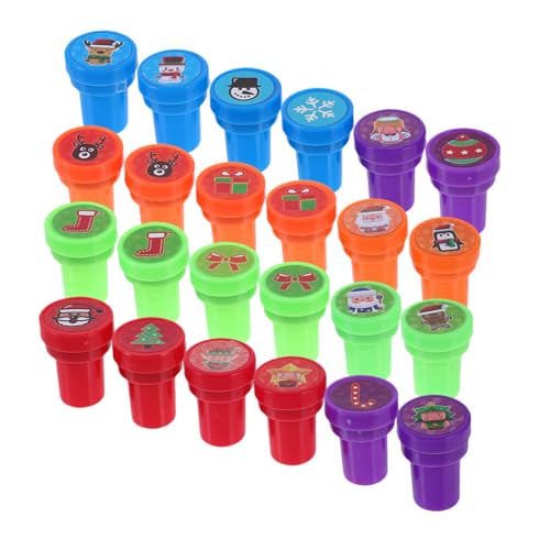 Abaodam 24 Stück Weihnachtsstempel bastelset basteln für Crafts for weihnachtsdeko weihnachtsdeko weihnachtsdekoration Stampfer Kinderstempel Plastik von Abaodam
