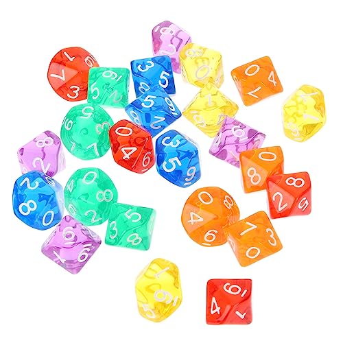 Abaodam Tischwürfelspiele – 24-teiliges 10-seitiges Würfelset Acryl-klassenzimmerwürfelset von Abaodam