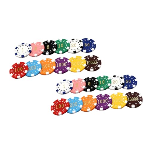 Abaodam 24St Chips Mahjong Münzen Kinder Lernspiele add Lernen Bingo-Zählchip Kreis zählen lohnende Token Spielmünze fortschrittlich Spielwährung Poker Zeichen Student Requisiten Eisen von Abaodam