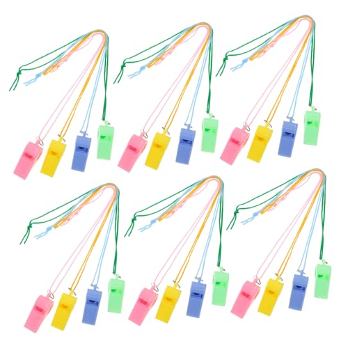 Abaodam 24 Pack Pfeife Halsketten Für Kinder Schiedsrichter Training Zubehör Laut Kunststoff Basketball Pfeifen Für von Abaodam