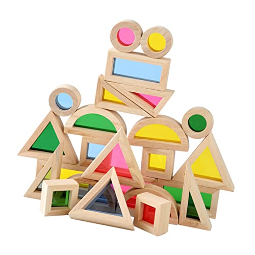 Abaodam 24Stücke Stapelbare Holzblöcke Lernspielzeug für Geometrische Formen für Frühe Entwicklung Kindergartenbedarf Kaleidoskopisches Blockset Abaodam 24Stücke Stapelbare Holzblöcke Lernspielzeug für Geometrische Formen für Frühe Entwicklung Kindergartenbedarf Kaleidoskopisches Blockset von Abaodam
