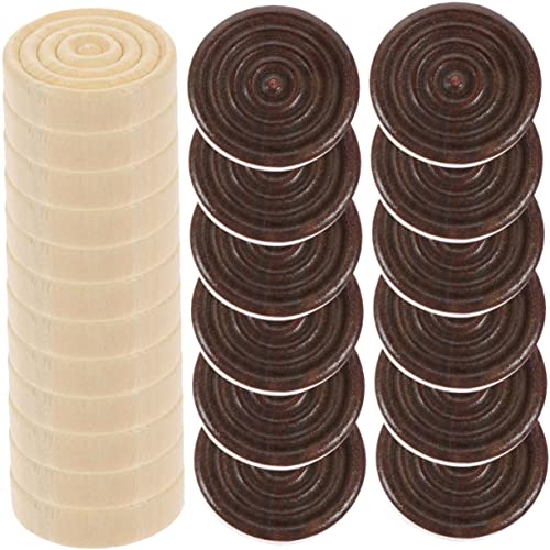 Abaodam 24Stücke Teiliges aus Holz Schach und Dame Spielsteinen Runde Checkers Stücke für Brettspiele Langlebiges Zubehör zum Ersetzen Alter Figuren für Familie Abaodam 24Stücke Teiliges aus Holz Schach und Dame Spielsteinen Runde Checkers Stücke für Brettspiele Langlebiges Zubehör zum Ersetzen Alter Figuren für Familie von Abaodam