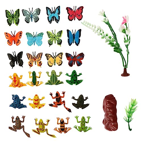 Abaodam 24St Tiermodell tierfiguren Tier Figuren Mini-Plastiktiere Pflanzen dekor Spielzeug Modelle Simulation Tierdekor Desktop-Dekor künstlich schmücken Zubehör Statue Kind Ornamente von Abaodam