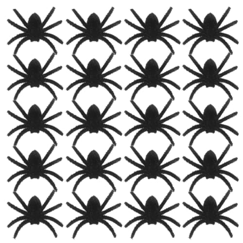 Abaodam 25 Stück Haarige Halloween-Spinnen: Realistische Kleine Falsche Schwarze Plastik-Spinnen Gruselige Witze Streich-Spielzeug-Requisiten Für Partygeschenke Gruselige von Abaodam