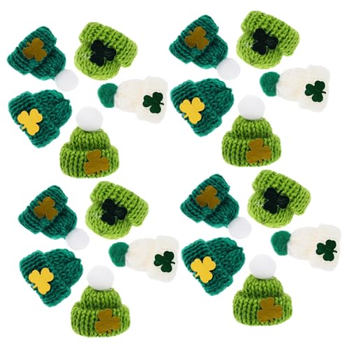 Abaodam 25 Stück Mini Strickmützen Gestrickte Dekorationen Kleine Bastelmützen Grüne Mini Weihnachtsmützen Für Puppen Mini Hüte Zum Basteln Mini Zylinder Miniatur Hüte Für Kleine von Abaodam