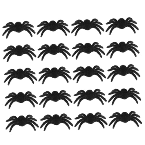 Abaodam 25 Stück Teiliges Halloween Spider Deko Realistische Flauschige Kunststoffspinnen Vielseitig für Innen Außen Langlebig Gruselige Party Hausdekoration Halloween Stimmung von Abaodam