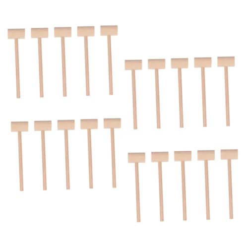 Abaodam 25 Stück Teiliges Mini Holzhammer Holzklopfer für Basteln Muschelknacken und Lernspiele Leicht Handlich aus Natürlichem Holz für Kreative Kinderhände von Abaodam