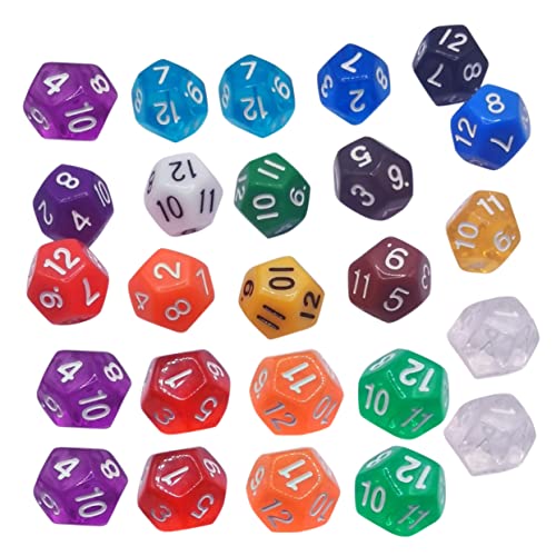 Abaodam 25-teiliges 12-seitiges Würfelset Aus Acryl Für Mathematikspiele Partyspielzeug Barunterhaltung Mehrzweck-würfelset von Abaodam