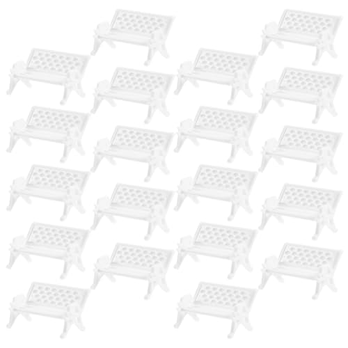 Abaodam 25st Parkstuhl Dekoration Miniatur Außenbank Bänke Mini-puppenmöbel Mini-Stuhl Kissen Dekorativ Winziges Kinderspielzeug Mini-möbelmodelle Stuhl Hausmöbel Weiß Abs von Abaodam