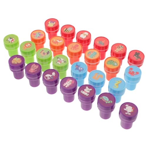 Abaodam 26 Stück Cartoon-Tagebuchstempel Stempel Tiere bastelset bastelmaterial für Tiermotiv Waschbar Party DIY-Stempel für Briefmarken selber Machen Plastik von Abaodam