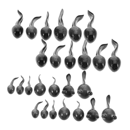 Abaodam 26 Stück Micro Landscape Kaulquenze Terrarium zubehör teich Dekoration kleine Tierfiguren Miniatur-Landschaftsdekoration Terrarienfiguren Harz Black von Abaodam